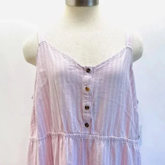 NWT SONOMA Women Sleeveless Pullover Purple Elastic Waist V-Neck Long Dress 2X - Picture 2 of 12